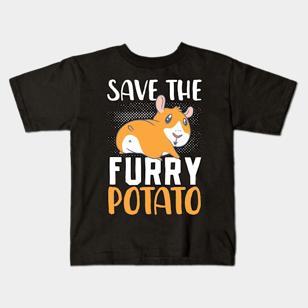 Save The Furry Potato  Guinea Pig  Small Cute Pets Kids T-Shirt by Caskara